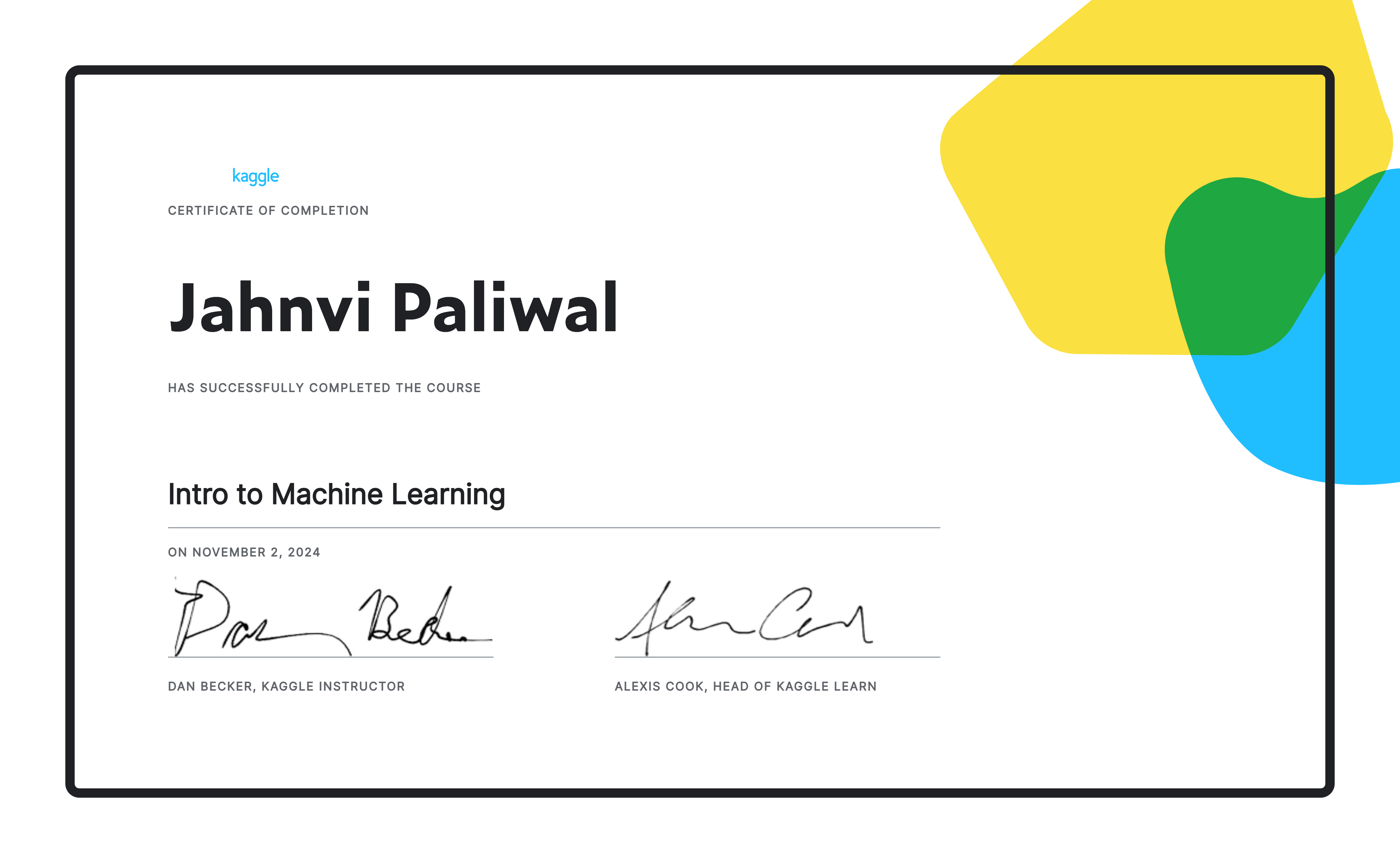 Kaggle ML Cert